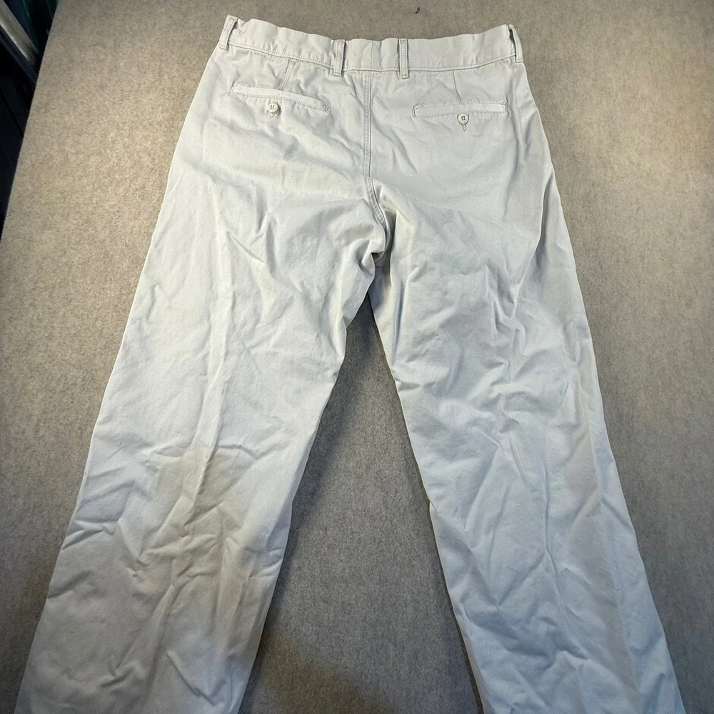 LL Bean Standard Fit Chino Pants Mens 36x30 Light Stone Cotton Twill 262332